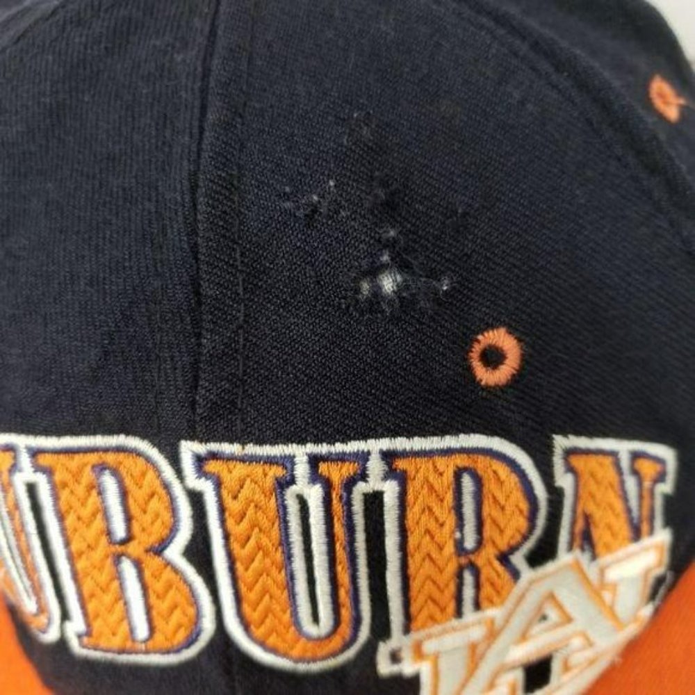 Distressed Auburn Tigers Starter‎ blue orange Logo Football CAP Hat Trucker - Picture 3 of 8